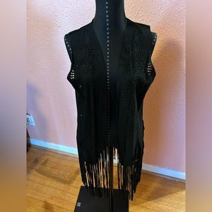 New suede like fringe vest
